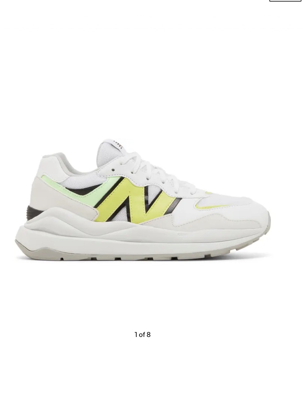 New Balance White with Neon Yellow and Black Women's Athletic Sneakers